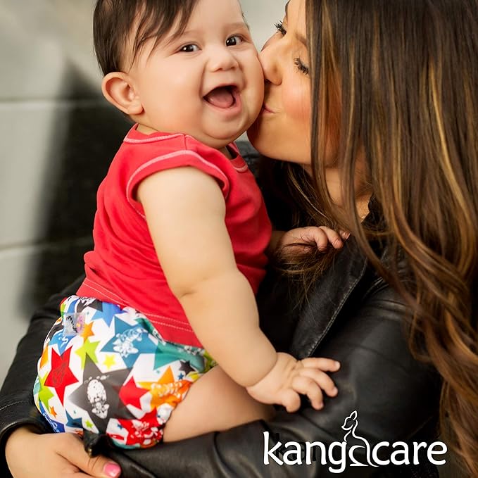 Kanga Care Rumparooz Double Leg Gusset Reusable Cloth Diaper Cover Newborn Snap | Dragons Fly - Poppy 4-15 lbs