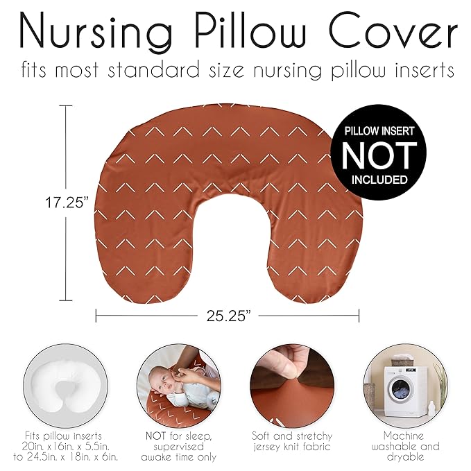 Sweet Jojo Designs Boho Arrow Boy Girl Unisex/Gender Neutral Nursing Pillow Cover Baby Breastfeeding Slipcover Infant Newborn Nursery Bottle Breast Feeding Pillowcase Pillow NOT Included Ivory Orange