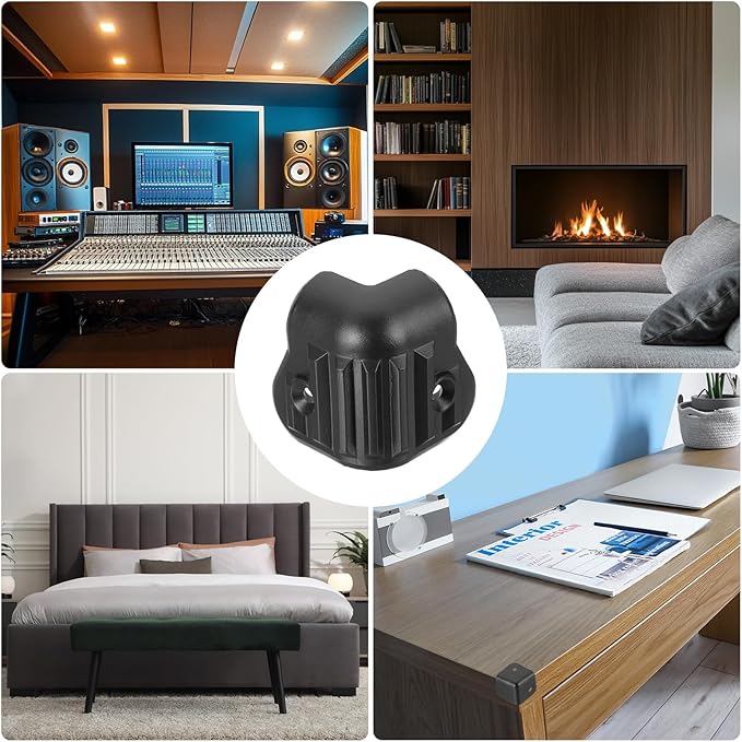 uxcell 8 Pcs 1.46" x 1.46" Speaker Corner Protectors, Plastic Right Angle Protector Thickening Speaker for Cabinet Guitar Amplifier Stage Speakers, Black