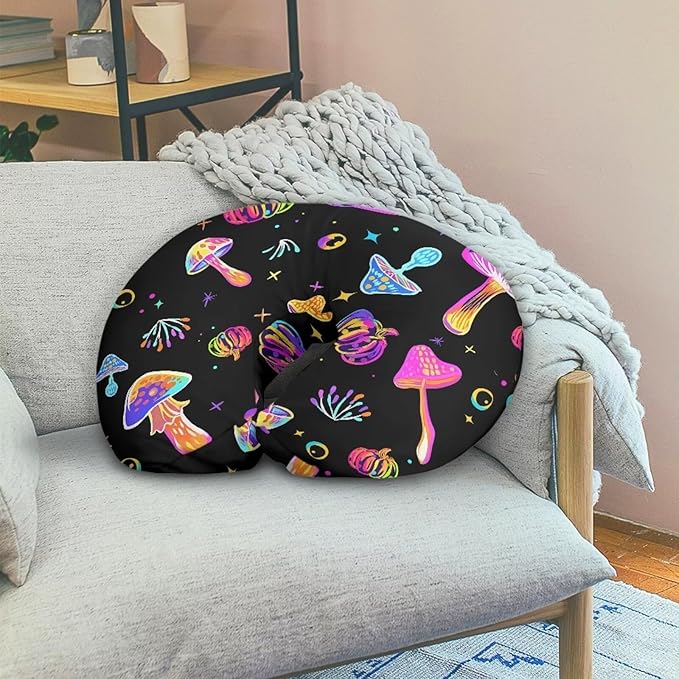 Colorful Mushroom Baby Feeding Pillow Cover Super Soft and Stretchy Personalized Breastfeeding Pillowcase Newborn for Boys Girls, 2 Packs