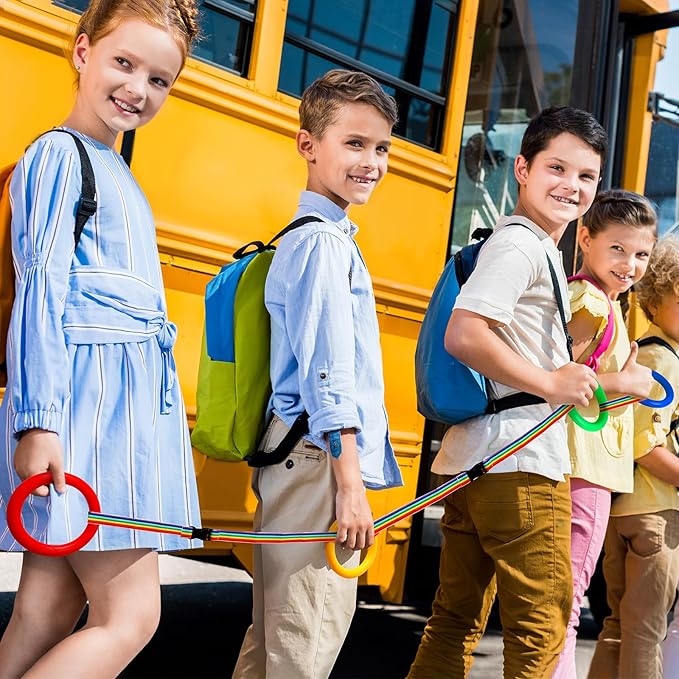 Berlune 36 Pack Walking Ropes Preschool Kids Child Toddlers Wrist Leash Walking Rope for Kids Colorful Line and Safety Loop Detachable Transition Rope for Children's School Kindergarten Outdoor Supply