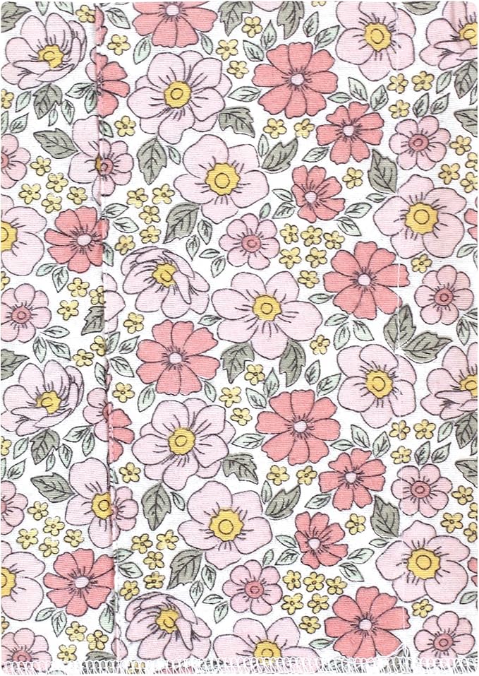 Luvable Friends Hudson Baby Flannel Burp Cloths 7pk, Pink Yellow Floral