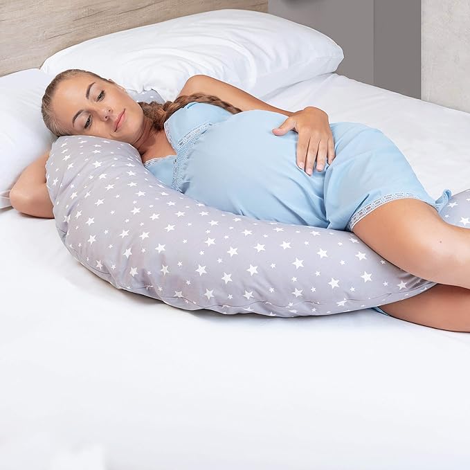 Niimo XXL Pregnancy Pillow & Baby Feeding Pillow - 2022 Double Platinum Winning Maternity Pillow, 100% Cotton Pregnancy Pillow Cover, Machine-Washable, Pregnancy Must Haves
