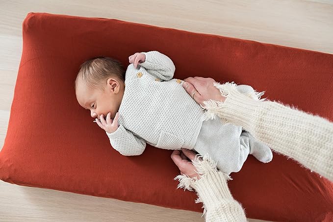 Premium Knit Diaper Changing Pad Cover Rust by Copper Pearl