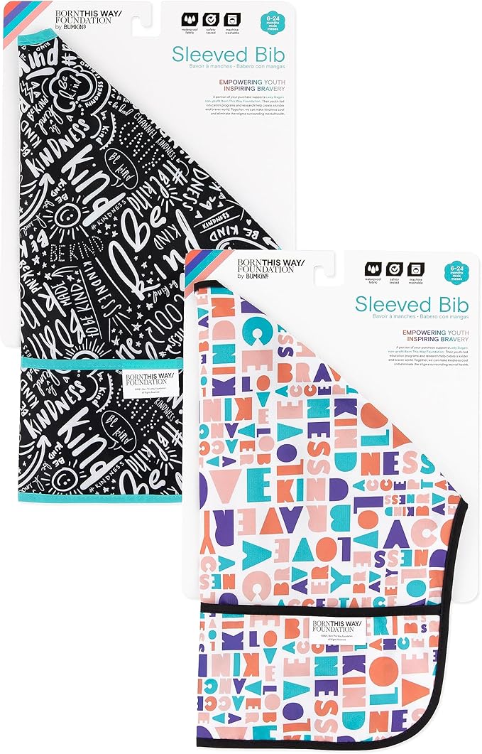 Bumkins Sleeved Bib for Girl or Boy, Baby and Toddler for 6-24 Mos