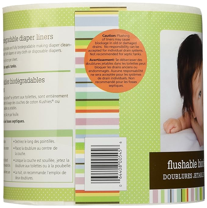 Kushies 6 Count Flushable Biodegradable Diaper Liners