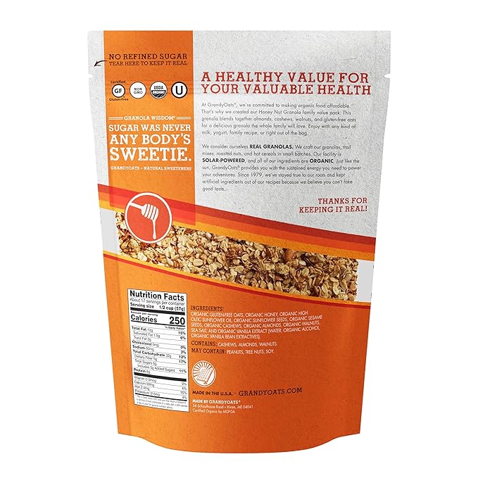 GRANDY OATS Granola Honey Nut Family Value Size Og, 36 OZ