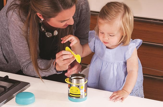 Skip Hop Insulated Food Jar: Stainless Steel Baby Food Container, Bee
