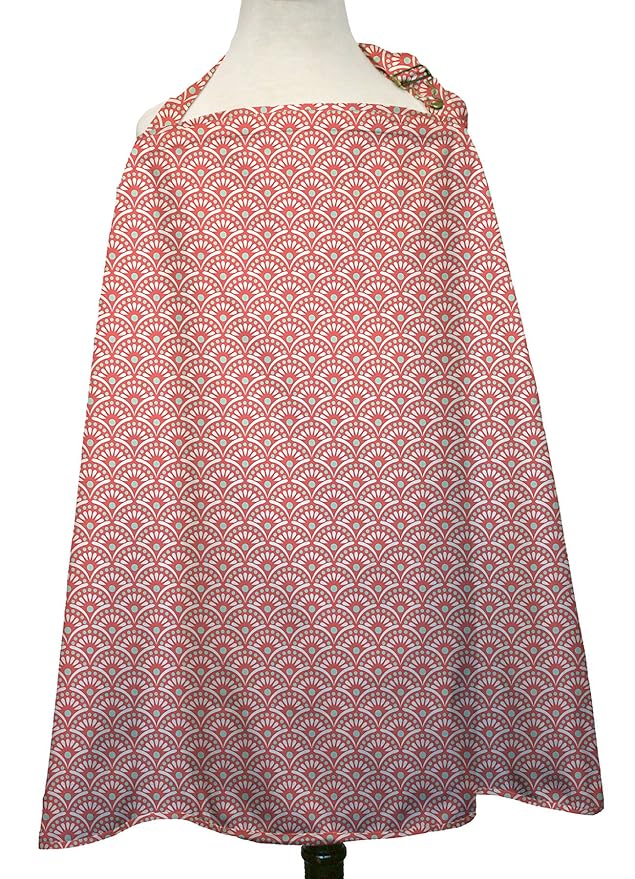 Coral Scallop Designer Breast Feeding Nursing Cover by The Peanut Shell