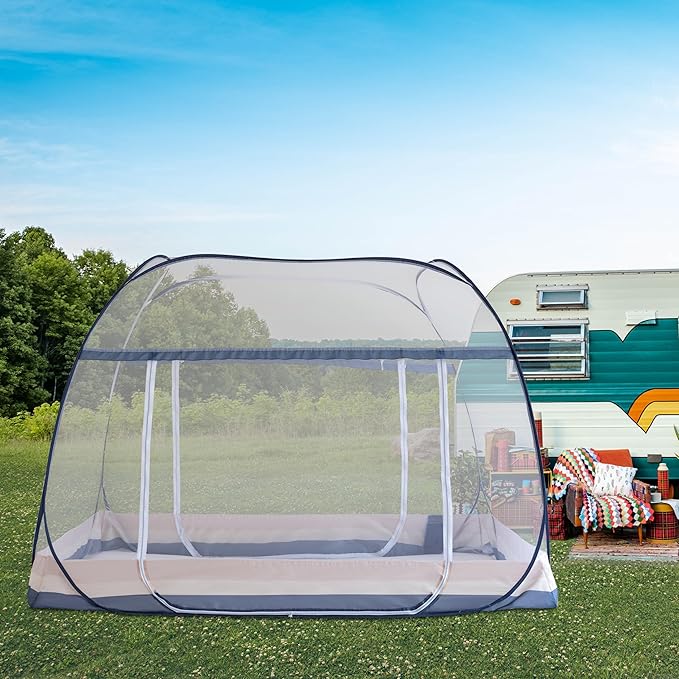 Pop Up Mosquito Tent,Portable Design with Sealed Netting Bottom & Instant Foldable Frame | Indoor/Outdoor Use for Kids & Adults | Compact Travel Bag (L76 xW39 xH59)