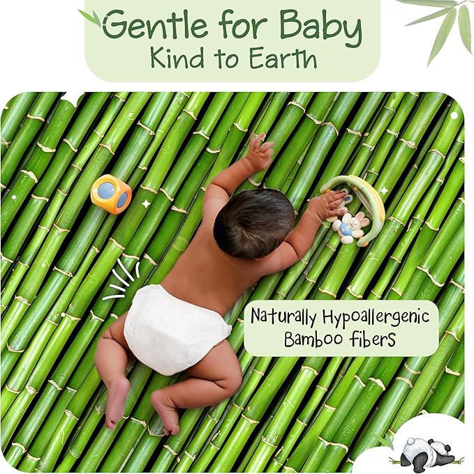 Bamboo Baby Diapers, Totally Chlorine Free for Sensitive Skin for Newborns to XXL. Hypoallergenic & Non Toxic Eco Friendlier Plant-Based Materials. TCF Small Size 1 to 2 (222 ct)