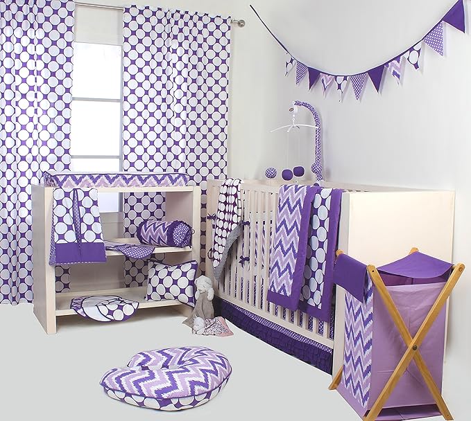 Bacati - Mix N Match Dots Diaper Stacker (Purple)