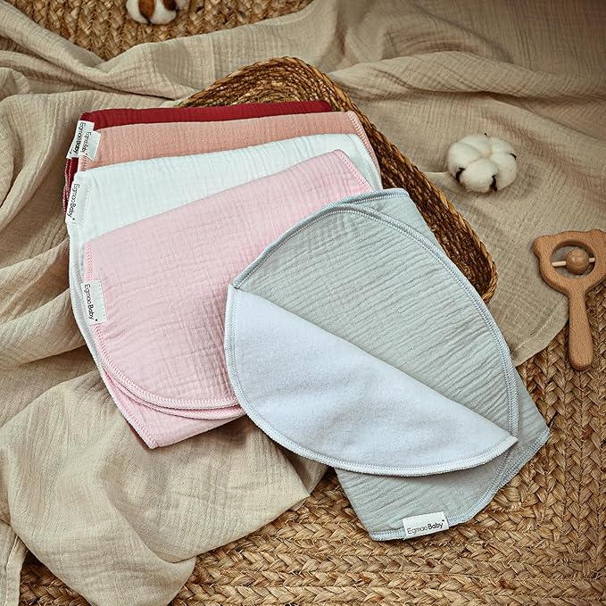 Muslin Burp Cloths for Baby,Organic Burping Cloths for Babies Boys Girls,Spit Up Rags Extra Soft and Absorbent 10 Pack