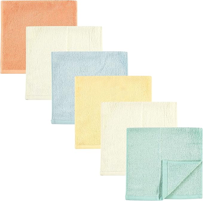 Hudson Baby Unisex Baby Rayon Burpcloth 6pk, Soft Neutral, One Size