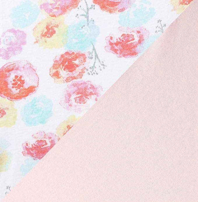 HonestBaby Organic Cotton Changing Pad Covers (Set of Two), Rose Blossom/Pink, One Size