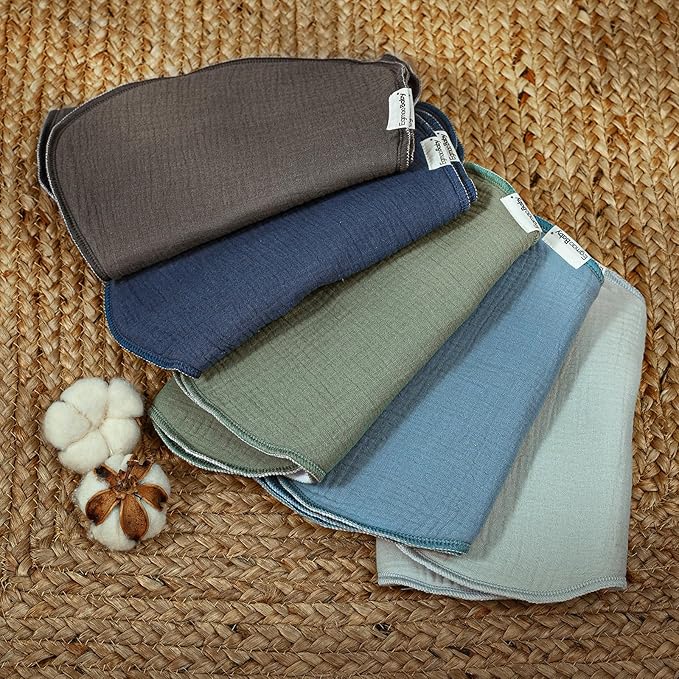 Muslin Burp Cloths for Baby,Organic Burping Cloths for Babies Boys Girls,Spit Up Rags Extra Soft and Absorbent 10 Pack
