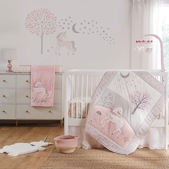 Levtex Baby - Colette Diaper Changing Pad Cover - Fits Most Standard Changing Pads - White Plush, Pink and Grey Floral - Nursery Accessories - Plush