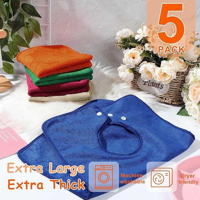 Hercicy Full Coverage Pullover Toddler Baby Bibs Terry Cloth Bibs with Snap Button for 0-4 Years Unisex Feeding Drooling