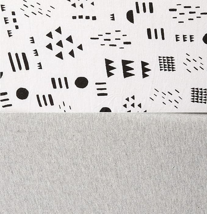 HonestBaby Organic Cotton Changing Pad Covers (Set of Two), Pattern Play/Heather Gray, One Size