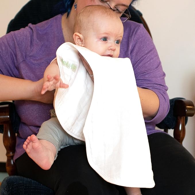 green sprouts Organic Cotton Muslin Burp Cloths, Adult Use Only, Hypoallergenic, Standard 100 by Oeko-TEX® Certified, Tested for Hormones Large