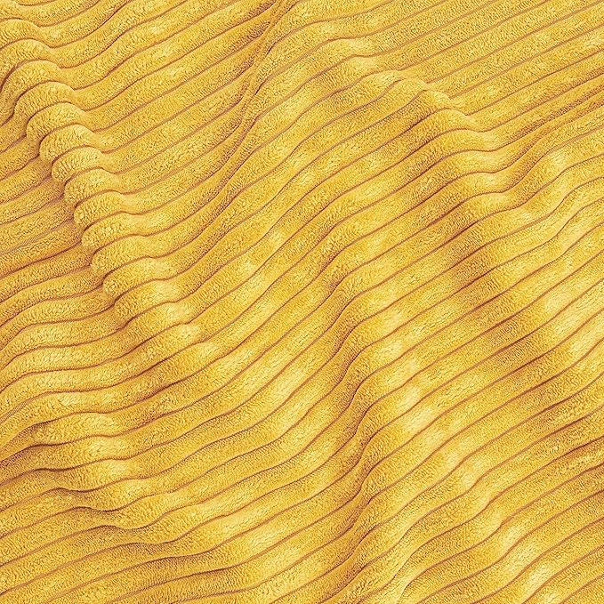 Sweet Jojo Designs Mustard Yellow Unisex Boy or Girl Body Pillow Cover Case – Decorative Accent Long Couch Kids Bed Pregnancy Pillowcase 54x20 - Solid Color Striped Corduroy Textured Minimalist