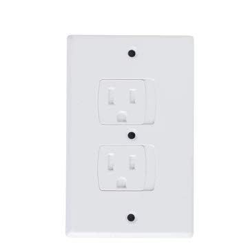 (2-Pack) Safety Outlet Cover by KinderGard,Self-Closing Electrical Socket Protector for Baby Child Proofing,Safety,Toddlers,Protection, DIY, Easy Installation Works with Existing Outlets(Bulk Packed)