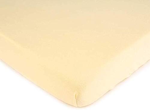 SheetWorld Baby Fitted Bassinet Sheet Fits Nuna Mixx 12 x 29 inches, 100% Cotton Jersey Hypoallergenic Sheet, Unisex Boy Girl, Soft Yellow, Made in USA