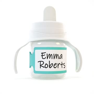 Pumpkin Doodle Permanent Write-on Labels for Bottles/Sippy Cups/Food Containers 6pcs (Turquoise)