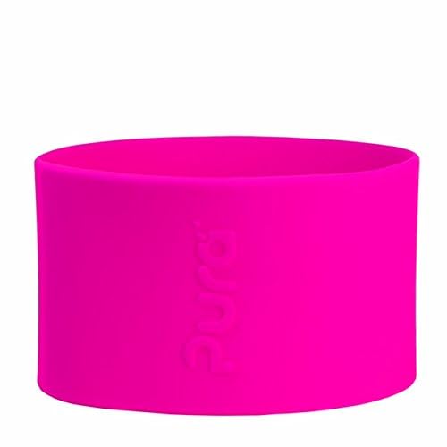 Pura Kiki Bottle Short Silicone Sleeves - Plastic-Free, Medical Grade, NonToxic, MadeSafe Certified | Adds Grip, Non-Slip, Removable | Provides Insulation for Hot & Cold Liquids | Pink