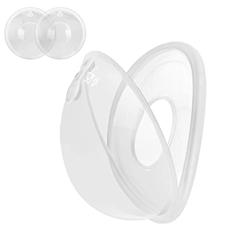 Breast Shells Nursing Cups Milk Saver Protect Sore Nipples for Breastfeeding Collect Breastmilk Leaks for Nursing Moms Soft and Flexible Silicone Material Reusable, 2-Pack