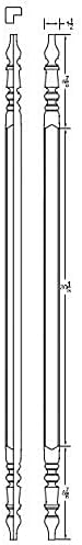 Highland Manor Wood Products Round on Square Corner Guard Both Ends Turned - 48" Tall x 1 1/2" Wide with 90-Degree Notch - Unfinished Oak Wood Corner Protectors for Walls (1 Guard)
