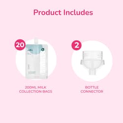 Spectra - Simple Store Milk Collection Bags 200 ml - Hygenic Double Lined Leak Free Insulation - Convenient Milk Storage for Busy Moms - 20 Count