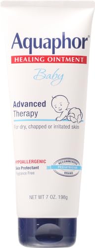 Aquaphor Baby Healing Ointment Advanced Therapy Skin Protectant, Dry Skin and Diaper Rash Ointment, 7 Oz Tube (Pack of 12)