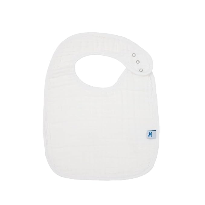 Little Unicorn Muslin Baby Bibs | Adjustable as Baby Grows | Soft Absorbent Muslin Fabric | For Eating, Drooling, Teething (White)