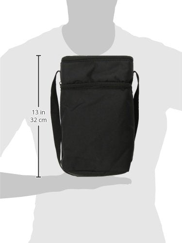 J.L. Childress Six Bottle Breast Milk Cooler Travel Bag - Insulated Baby Bottle Storage Bag, Portable Organizer Pack for Breast Milk, Use for Daycare or On The Go - Black Stripe