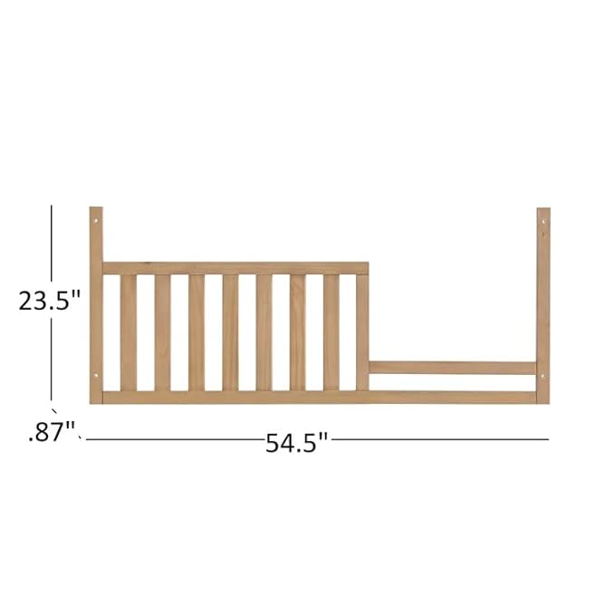 Soho Baby Everlee Crib to Toddler Bed Guard Rail Conversion Kit, Honey Wood