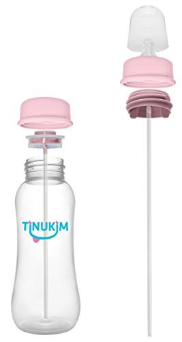 iFeed 9 Ounce Self Feeding Baby Bottle with Tube - Handless Anti-Colic Nursing System, Pink - 2-Pack