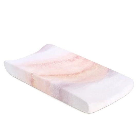 Oilo Changing Pad Cover, Breathable Organic Cotton Fitted Jersey, 300 Thread Count, Machine Washable, Fits Standard Changing Pads (32" x 16"), Girl, Boy, & Neutral Nursery Design, Sandstone