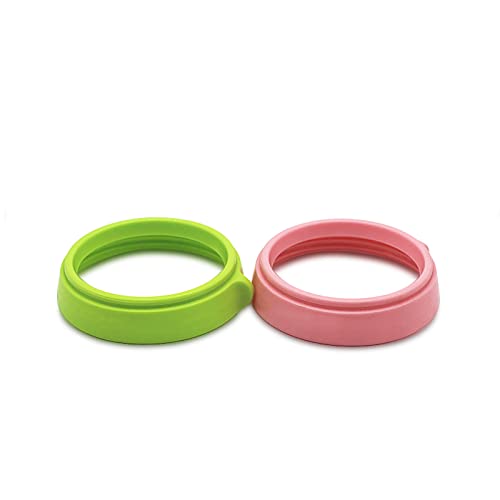 Bottle Collars Rings Replacement for Comotomo Baby Feeding Bottles, 4 Count (Pink)