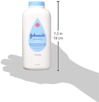 Johnson & Johnson Pure Cornstarch Baby Powder with Soothing Aloe Vera & Vitamin-E ,15 Ounce (6 Pack) (8978449)