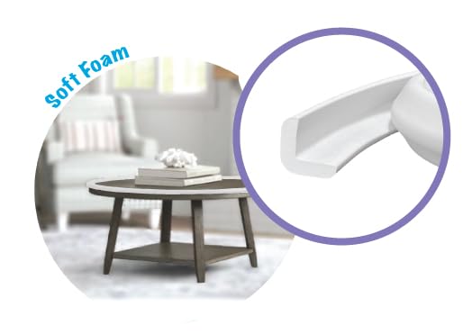 Kidkusion Baby Proof Edge Guards for Safety | Made in The USA | 12 Feet | Off White | Edge Protectors for Furniture, Tables, Fireplaces | Heavy Duty Tape Included