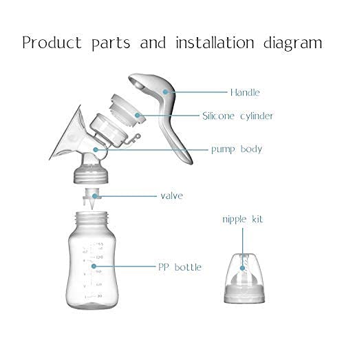 Manual Breast Pump - Adjustable Suction Silicone Hand Pump Breastfeeding, Small Portable Manual Breast Milk Catcher Baby Feeding Pumps & Accessories, White, Mother’s Day Gifts
