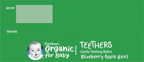 Gerber Snacks for Baby Teethers, Organic Gentle Teething Wafers, Blueberry Apple Beet, 1.7 Ounce, 12 Count Box (Pack of 2)