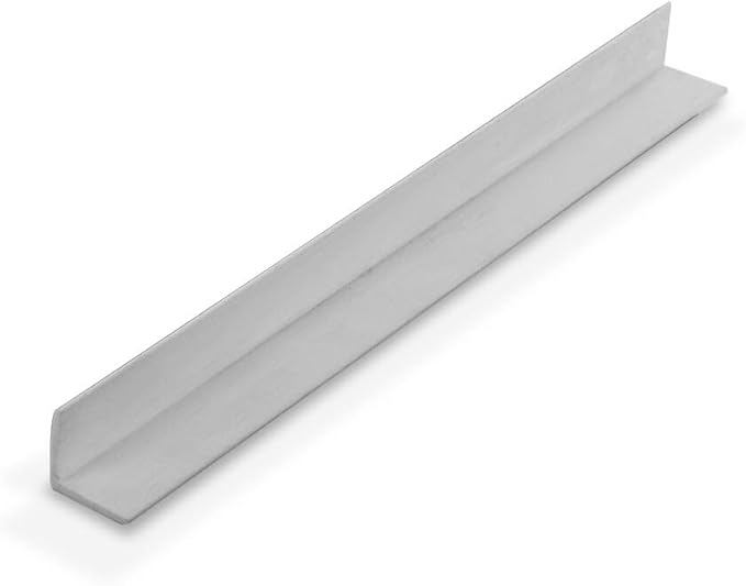 Outwater Plastics White 5/8" X 5/8" X 1/16" (.0625") Thick Styrene Plastic 90 Degree Angle Molding 72 Inch
