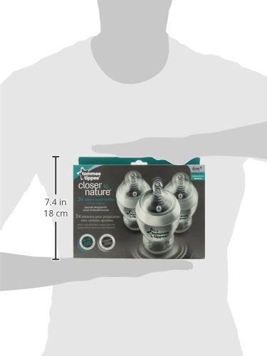 Tommee Tippee Natural Start Baby Bottle,11oz,Thicker Feed,Breast-Like Nipple for Babies 6 Months+,Clear,(Pack of 18)
