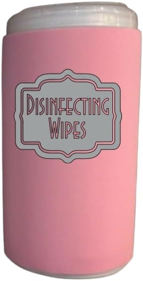 Disinfecting Wipes Cover with Silver Label Modern (Pink, Small)