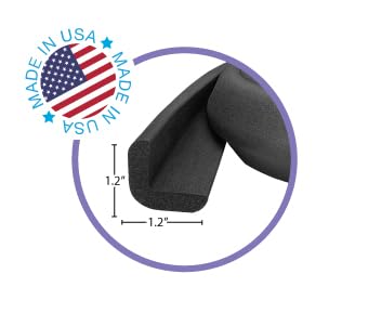 Kidkusion Baby Proof Edge Guards for Safety | Made in The USA | 32 Feet | Black | Edge Protectors for Furniture, Tables, Fireplaces | Heavy Duty Tape Included