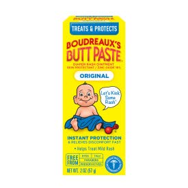 Boudreaux’s Butt Paste Diaper Rash Ointment, Baby Rash Cream Skin Protectant, Fast Relief for Diaper Rash, Soothing Barrier Cream, Original, 2 Ounce Tube (Pack of 2)
