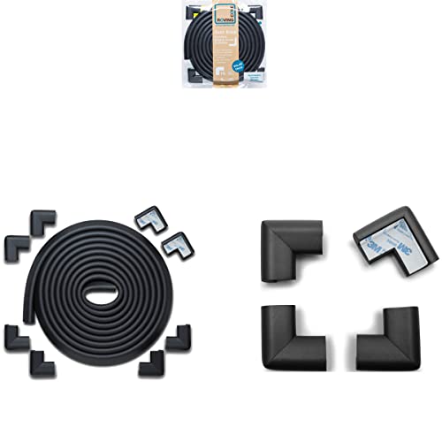 18ft Edge 24 Corners - Bundle & Save - RovingCove HeftyFit Edge Corner Guards, Onyx Black