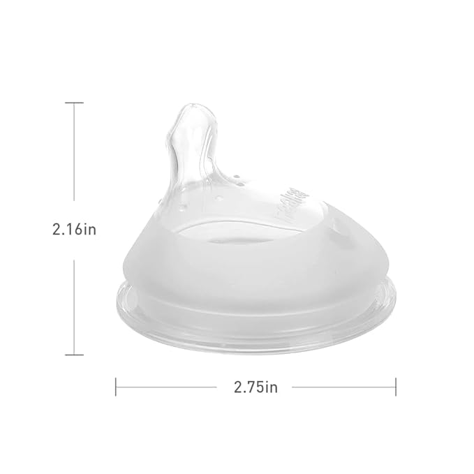 Haakaa Generation 3. Silicone Baby Bottle Nipples, Orthodontic, Anti-Colic, Wide Neck, 100% Medical Grade Silicone, Fit All Haakaa Baby Bottles, 2 PK (Size M (3-6 m))